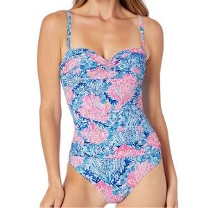 Lilly Pulitzer Blue and Pink One Piece Swimsuit